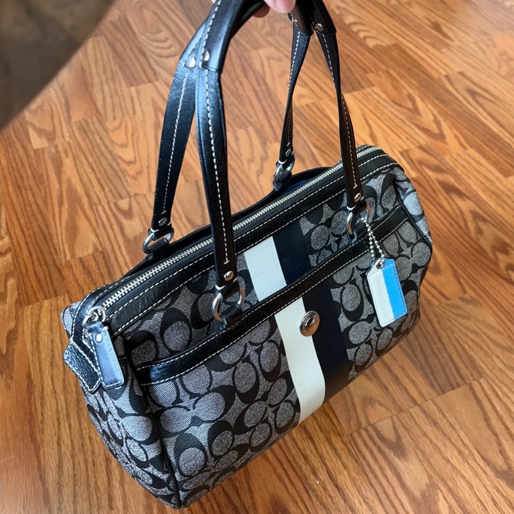 Coach Blue Interior Signature Tote Bag